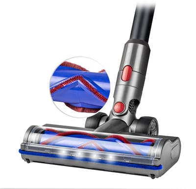 SQOON Stofzuiger Mondstuk Geschikt voor Dyson Stofzuiger V7 / V8 / V10 / V11 en v15 Series -Met V Borstel - Zuigmond voor Dyson Steelstofzuiger - LED Licht