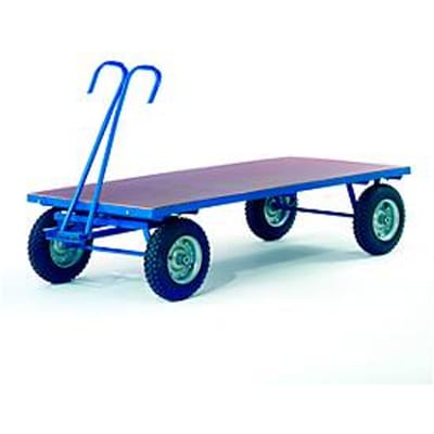 Zware transportwagen - zonder zijwanden - 2000 x 1000 mm - 1500 kg - rubberbanden