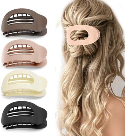 longziming 4 stuks Eendenbek Haarclip – Platte Haarclip – Voor Vrouwen – Antislip – Sterke Grip – Geschikt Voor Dikte, Dun, Steil en Krullend Haar – Stijlvol– Matte Stijl