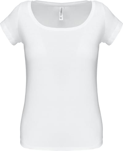 Kariban Dames-t-shirt korte mouwen met boothals K384 - White - S