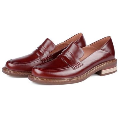 Nieuwe Dames Schoenen van Boterleer Mode Handgemaakte Loafers Ronde Neus Dikke Hak Instappers Pumps Schoenen Voor Dames Britse Stijl 36