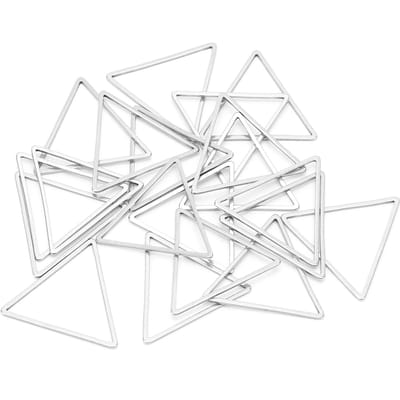 30 pièces Pendentifs Bélière Ouverte en Acier Inoxydable Bijoux DIY Cadre Creux pour la Fabrication de Bijoux en Résine Triangle L white