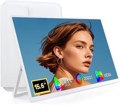 KAD® Portable Monitor - 15.6 Inch - Draagbare Monitor - Draagbaar Scherm - Wit - 35cm x 21cm x 1cm