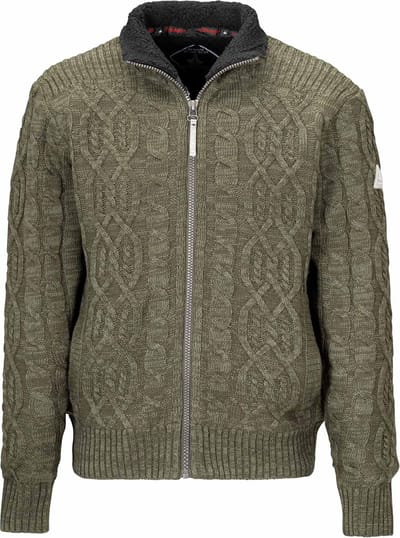 BJØRNSON Viggo Teddy Wintervest Heren - Kabel Gebreid - Maat 2XL - Olijfgroen