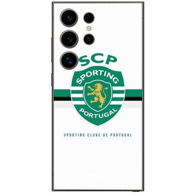 Coque pour Samsung Galaxy S24 ULTRA SCP SPORTING PORTUGAL FOND BLANC noir