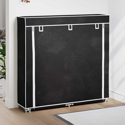 vidaXL - Schoenenkast - met - hoes - 115x28x110 - stof - zwart