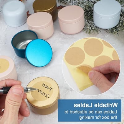 Set van 12 Lege Aluminium Potjes, 50 ml, Inclusief 12 Ronde Stickers en Spatels, Perfect voor Cosmetica, Reizen en Make-up Samples