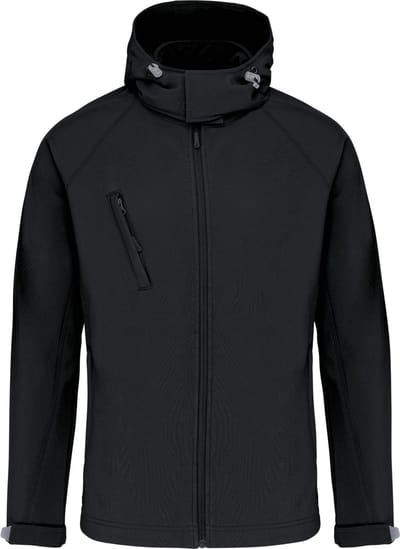 Kariban Heren softshell jas met afneembare capuchon K413 - Black - M