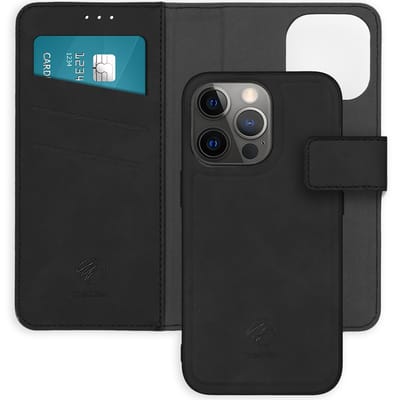 imoshion Hoesje - Geschikt voor Apple iPhone 13 Pro - Uitneembare 2-in-1 Luxe Bookcase - Zwart