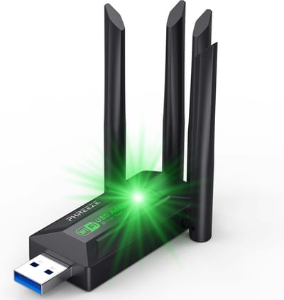 Pro WiFi Adapter USB met 4 Antennes - 1200 MB - Wi-Fi Ontvanger / Dongle - Geschikt voor 2.4 en 5 Ghz