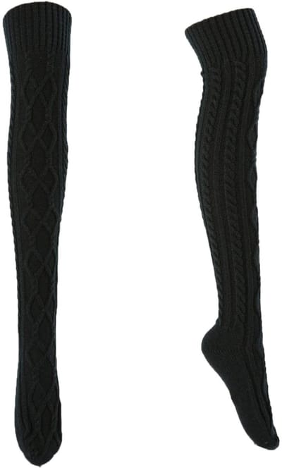 Dailygoods- Kniekousen Dames Warm - Gebreide Overknee-sokken - Wollen Beenwarmers - Lange Sokken - 60 cm Hoogte - 1 Paar