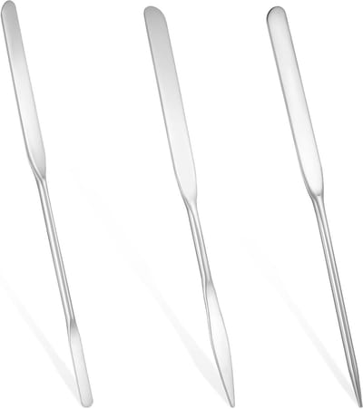 Professionele RVS Spatula Set voor Make-up: 3 Stuks Dubbelzijdige Mengspatels voor Gelijkmatige Foundation Toepassing en Precisiewerk op het Gezicht