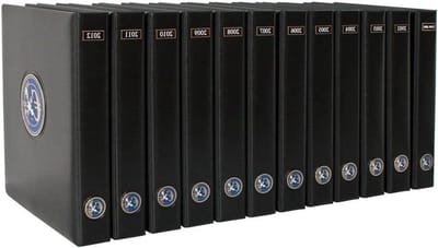 Munten Album - Euro Sets - Verzamelen Opslaan - Met Metalen Badge - 235 x 265 mm - Blauw