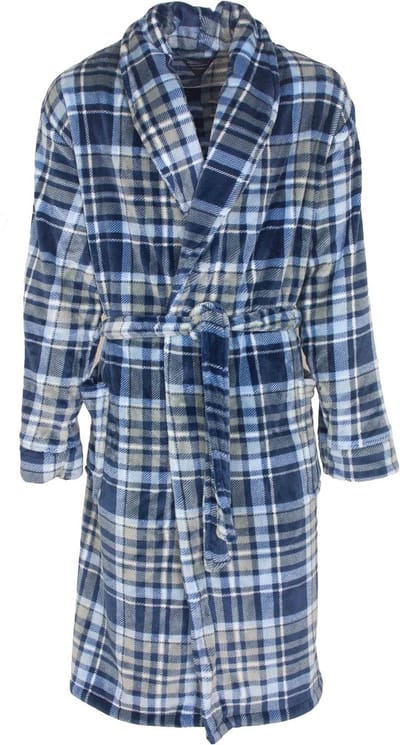 Paul Hopkins Heren Kamerjas - Badjas - Fleece - Blauw - Maat S