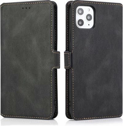 Hoesje geschikt voor iPhone 11 Pro Max - Bookcase - Pasjeshouder - Portemonnee - Kunstleer - Zwart