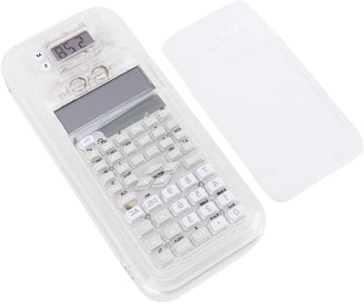 Rekenmachine Etui - Opbergdoos - Studie en Kantoor - Dubbel Display - 21 x 10 x 4 cm - Wit