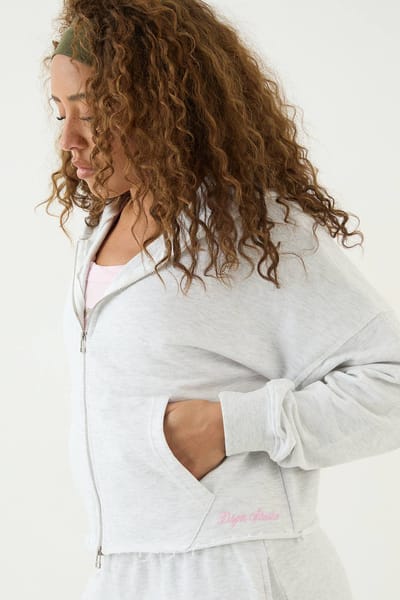 Dames Dsgn Studio Lichtgewicht Hoodie Met Rits | Ash Grey | Maat: XS
