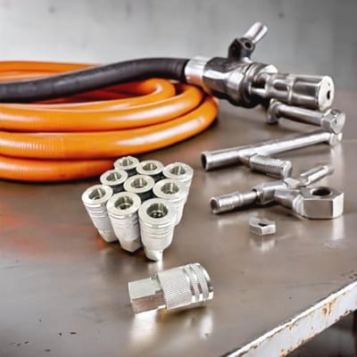 Industriële 1/4 inch Stalen Vrouwelijke Koppelingen - Luchtslangkoppelingen met Opbergkoffer (10 Stuks)