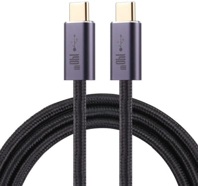 140W USB-C naar USB-C Gevlochten Kabel adapter - USB 2.0 - Snelladen en Dataoverdracht - Type-C naar Type-C - 1 meter - zwart