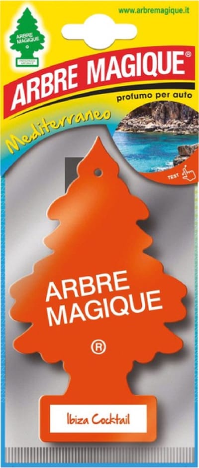 Vakantiegeur Arbre Magique Geurboom luchtverfrisser voor in de auto Ibiza Cocktail – Car Parfum – Geurboompje – Geurbooster – Wonderboom – Geurverfrisser – Nieuwe Auto – Autogeur – Autoparfum – Geurblad