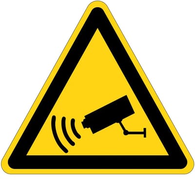 Camerabewaking waarschuwingsbord | gecoat dibond materiaal | 40 cm