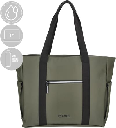 Enrico Benetti Bergen Shopper - Spatwaterdicht - Dames Laptoptas 17 inch - 56008 - Olijf