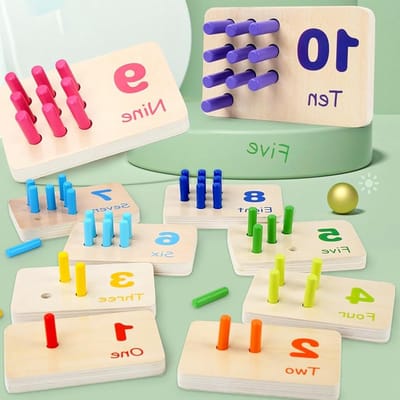 Houten Montessori Speelgoed met Kleurrijke Getallen en Tellen Stokken, Educatief Wiskunde Spel met Opbergdoos voor Kinderen van 3-6 Jaar
