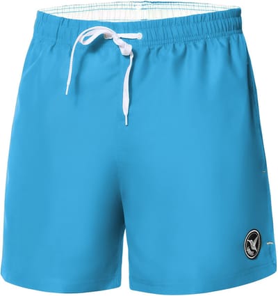 Ladeheid LA-LA40-198-SWS Heren Zwembroek - Zwemshorts - met zijzakken en achterzak - sneldrogend - met binnenslip van mesh - Koordsluiting - Polyester - Lichtblauw - S