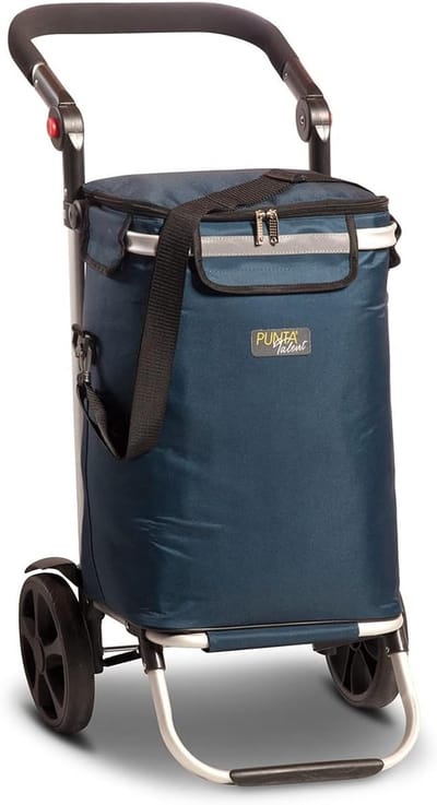 Boodschappentrolley met Koelvak - Winkelwagentje voor Gemakkelijk Winkelen - Marineblauw
