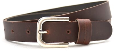 Dames riem Leer- Bruin - Breedte 3cm - Mooie dubbele passant - Riemmaat 85 - Totale lengte 100 cm - Nikkelvrije gesp