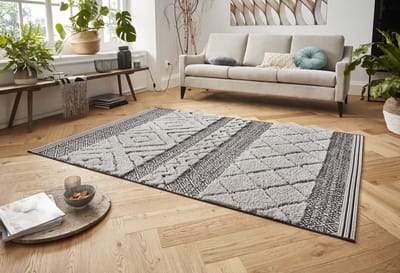Vloerkleed 3D effect Todra - zwart/grijs 80x150