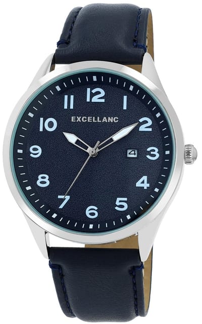 EXCELLANC Herenhorloge imitatieleer Datumaanduiding