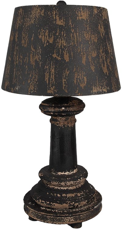 Clayre & Eef Tafellamp Ø 35x64 cm Zwart Hout