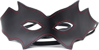PU leren BDSM oogmasker - zwart / rood