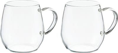 HARIO Heatproof Glass Round Mug - Set van 2 - Hittebestendig Thee- en Koffieglas - RDM-1824