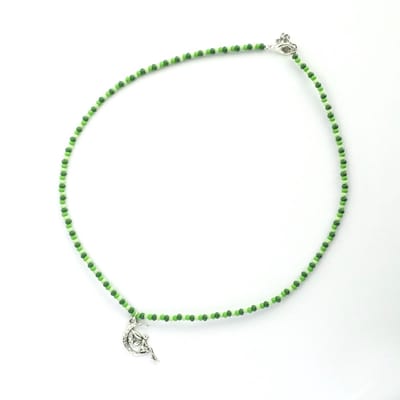 Ketting in groentinten met Maan/Ster/Elfje hanger
