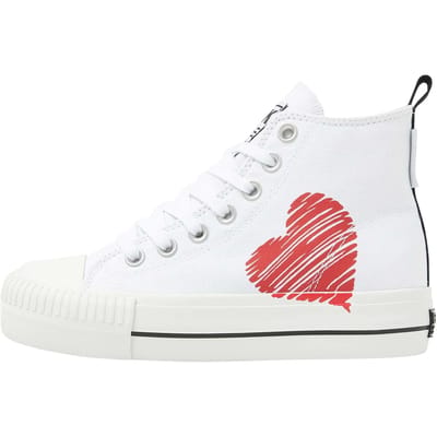 British Knights - Kaya Mid Dames Sneakers Hoog - Maat 36 - Wit - Katoen - Vrouwen Schoenen
