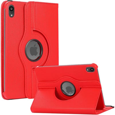 Book Cover Geschikt voor: Apple iPad Mini 6 & iPad Mini 7 2024 Tablethoes - Multi Stand Case - 360 draaibaar - Tablethoesje - Rood - ZT Accessoires