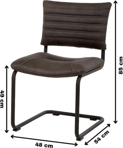 WAYS. – Klassieke eetkamerstoelen – Antraciet – Kunstleren design – Metalen poten – 6 stuks