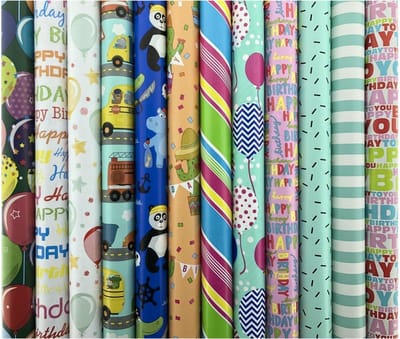 Assortiment luxe cadeaupapier inpakpapier voor kinderen CH2 - 200 x 70 cm - 10 rollen