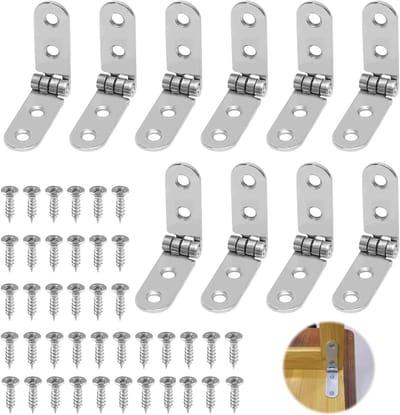 Set van 10 Opvouwbare Scharnieren 180° voor Vouwtafels, Kasten en Meubels met 40 Schroeven voor Eenvoudige Montage