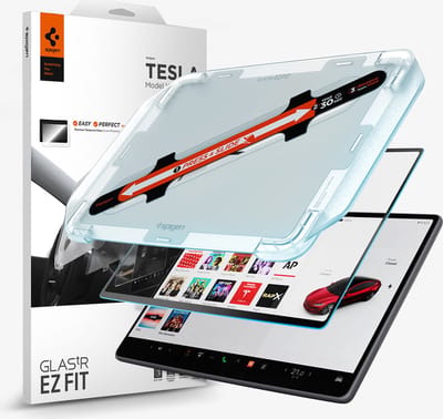 Spigen Glas.tR EZ Fit Screen Protector Geschikt voor Tesla Model 3 (2026-2024) / Model Y (2026-2024) - Mat 9H Tempered Glass - Screenprotector - Eenvoudige Installatie