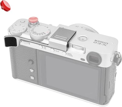 Metal Hotshoe Full Coverage Thump Up Grip met Shutter Button voor Fujifilm X-E5 Camera, Antislip Silicone Handgreep, Ideaal voor Fotografie en Videografie