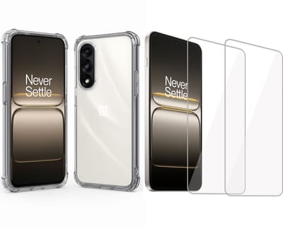 ChiGuard Hoesje & 2x Screenprotector geschikt voor OnePlus Nord 5 Hoesje Screenprotector - Gehard Glas Cover + Shock Proof Case – Transparant