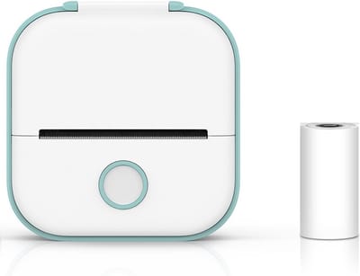 DrPhone PIX15 inktloze Mini Printer Sticker Maker - Inktloze printer - Draagbare Bluetooth Thermische Instant Fotoprinter - Mintgroen