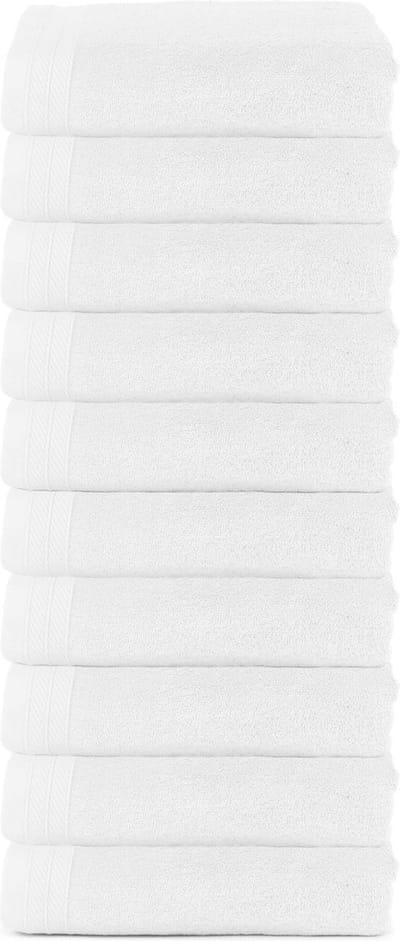 The One Towelling Organische Handdoeken Set - 10 Stuks - 50 x 100 cm - Hotelkwaliteit - Handdoekenset - Badhanddoek - Organisch katoen - Wit