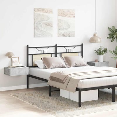 vidaXL - Nachtkastjes - 2 - st - zwevend - 40x30x15 - cm - bewerkt - hout - betongrijs