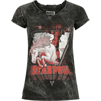 Deadpool T-shirt - Deadpool - Unicorn - S tot 4XL - voor Vrouwen - donkergrijs