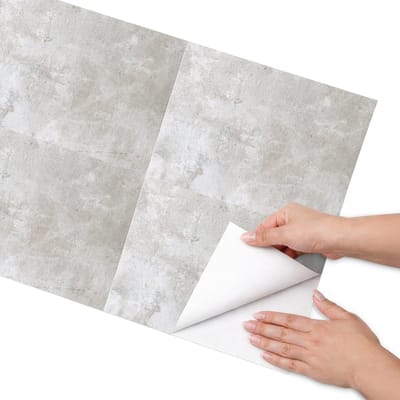 Coloray Meubel Wrap Folie - Grijs Meubelfolie - 50x100 cm - Meubelfolie Zelfklevend Subtiele textuur - Wrapfolie Keuken - Minimalist Meubelfolie - Decoratiefolie - Tafeldecoratie - Texturen