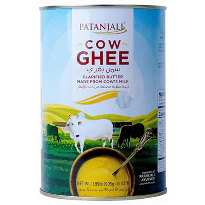 Patanjali Koeienghee - 1 kg. Zuivere geklaarde boter, ideaal voor traditioneel Indiaks koken, bakken en braden.
